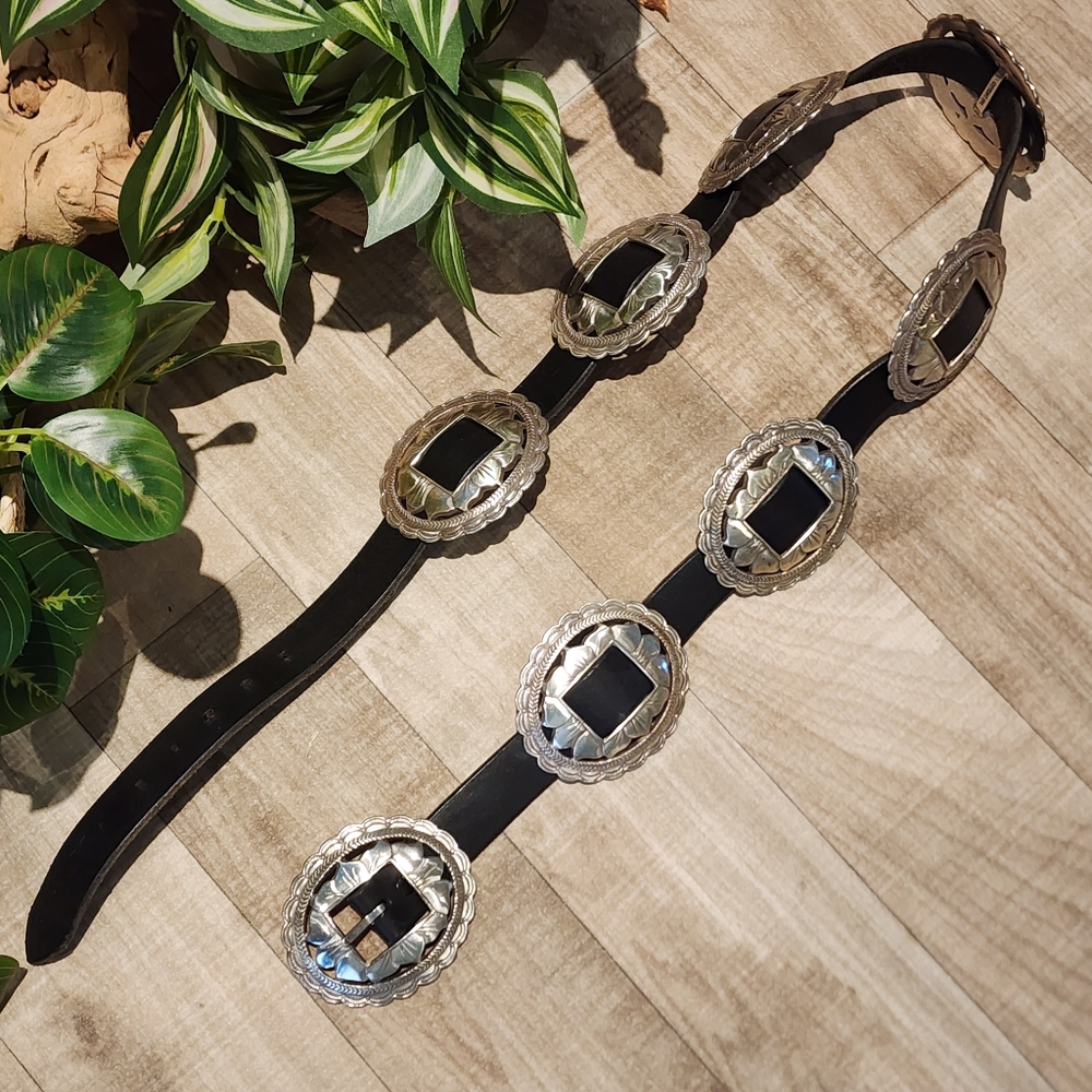 Brighton Black Leather Sunflower Concho Belt - Picture 5 of 15